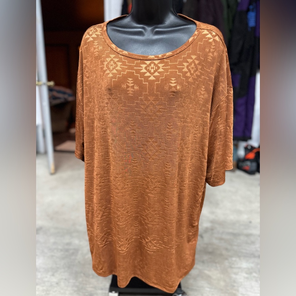 Rust Orange Oversized Western Top